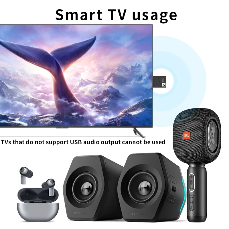 TX40 Bluetooth 5.2 Transmitter AptX 24Bit Low Latency Adaptive Wireless USB Audio Adapter Handsfree Call For TV PC Laptop PS4/5 bluetooth adapter bluetooth transceiver adapter audio adapter bluetooth aux adaptor wireless usb adapter