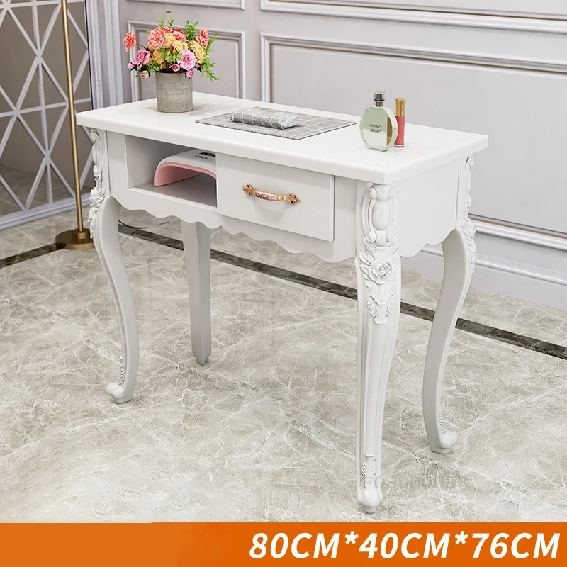 European Style Bedroom Nail Tables Fashion Simple Salon Furniture Manicure Table Luxury Home Commercial Nail Table with Drawer