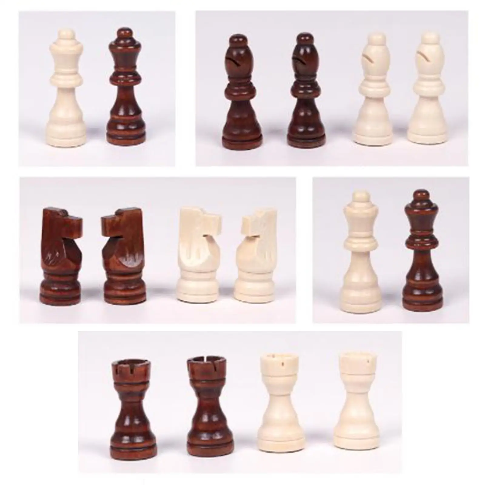 Wooden Chess Pieces International Chess Piece Parent Child Interaction Toy Replacement Casual Toy Puzzle Game 32Pcs/Set