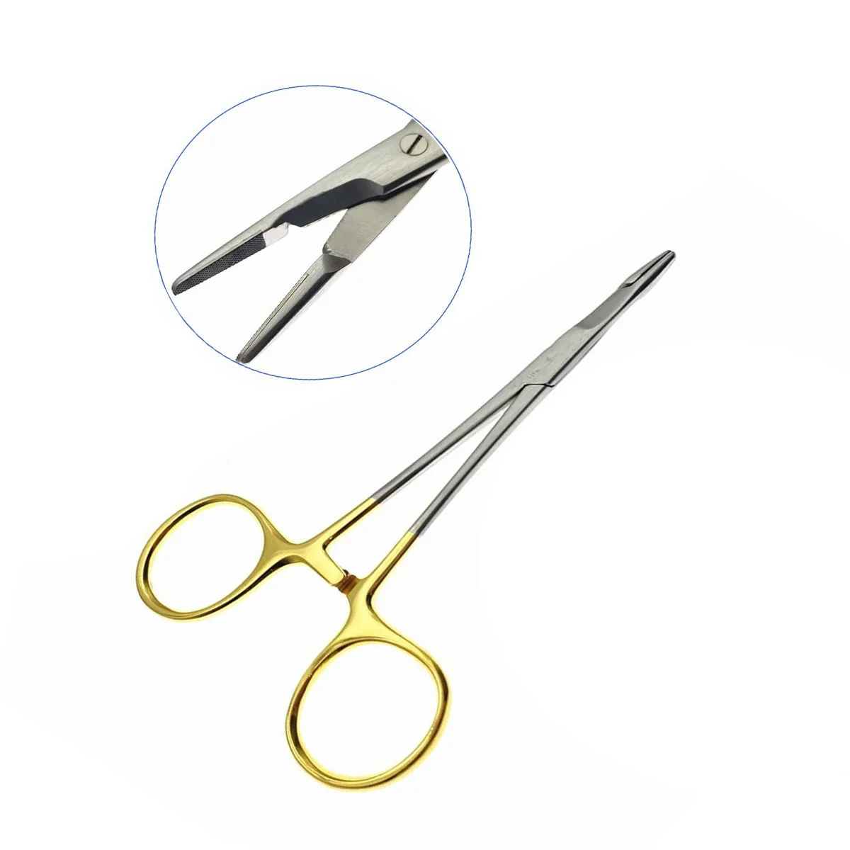 Needle Holder Scissors Multifunctional needle holder with scissors 12.5cm/14cm Needle Holder Insert Gold Handle Clamp 1pcs