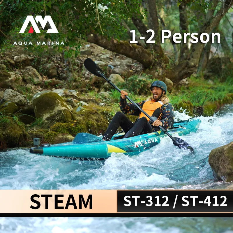 Aqua Marina Steam 1-2 Persone Canoa Kayak Gommone 840D Pvc Kayak Da Pesca Paddle Boat Fun Water 10L Borsa Per Kayak Impermeabile