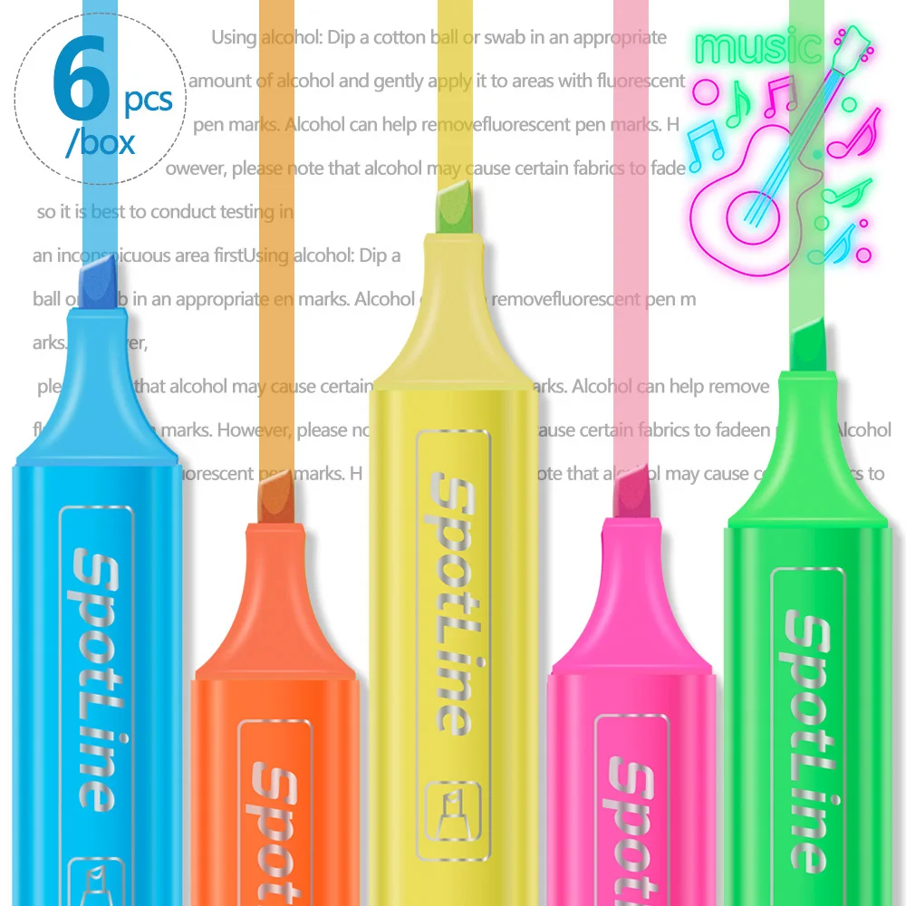 Highlighter Marker Pen 4/6 Pcs/set for School Supplies