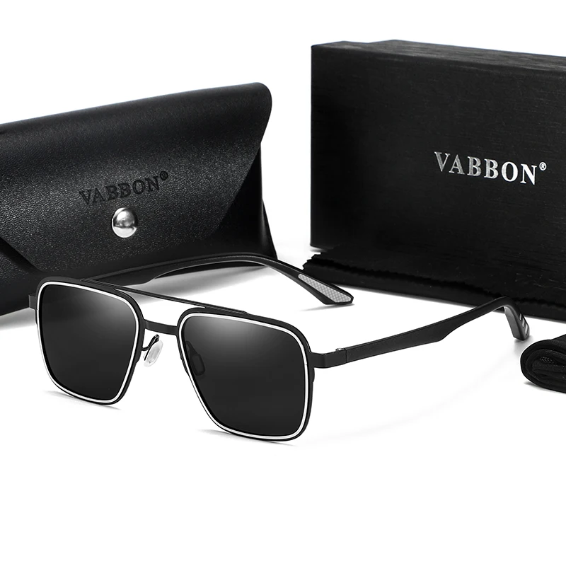 Metallic Black Polarizing Sunglasses Women's Fashion Large Frame Men's Sunglasses Advanced Sense Car Glasses 9549