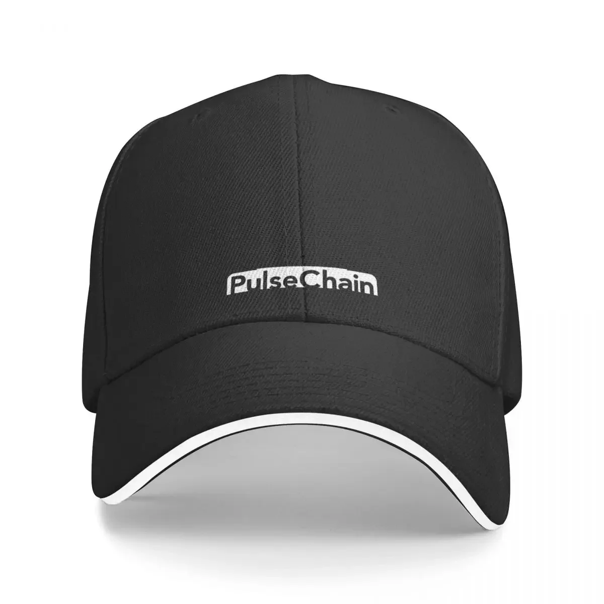 

Pulse Chain Crypto Currency Logo Black and White Baseball Cap Thermal Visor black Baseball Men Women's