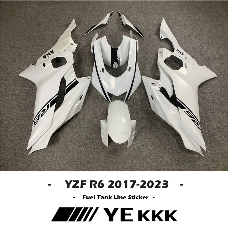 For YAMAHA YZF-R6  YZF R6  600 17 18 19 20 21 22 23 Fairing Shell Sticker Decal Whole Car Line All LOGO R6 2017-2023 for yamaha xt 600 z tenere 1983 1984 fairing shell sticker decal replica full car sticker decals xt600