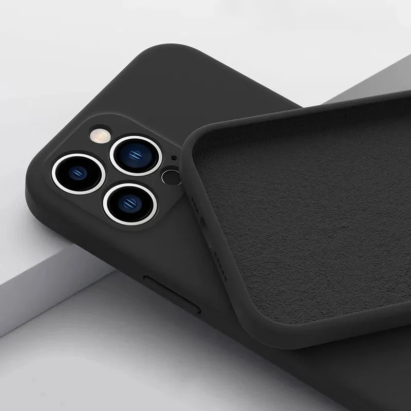 Luxurious Solid Color Shockproof Phone Case with Lens Protection and Soft Flannel Back