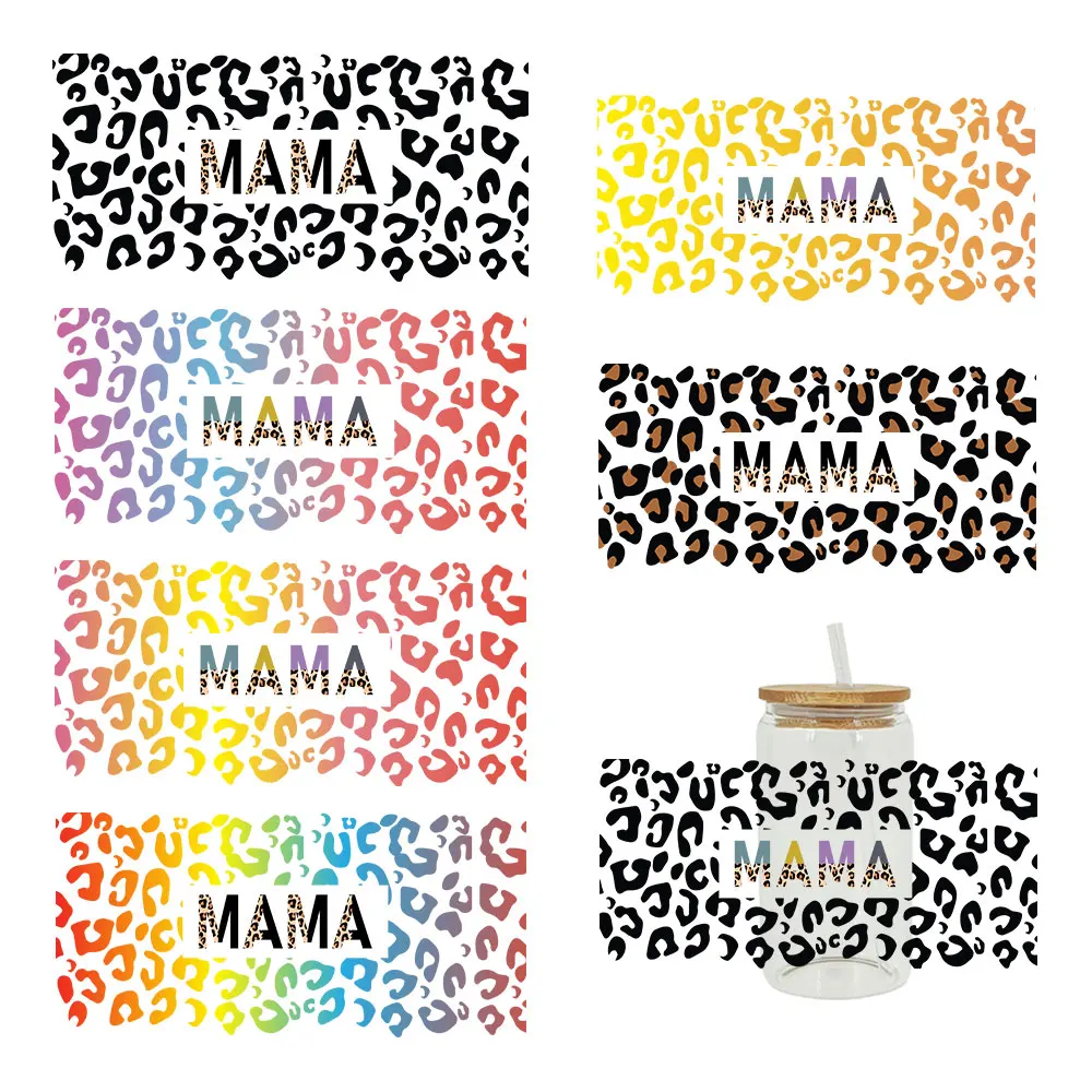 

3D наклейки для трансфера UV DTF, обертки для чашек, напечатанные для стекла DIY, керамическая металлическая кожа, поверхность материала, День матери, 16 унций D560