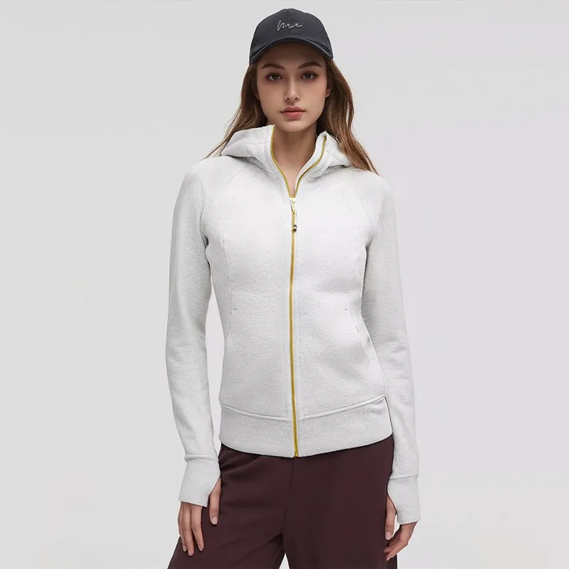 Women's Yoga Wear Autumn Winter Casual Sports Outdoor Hoodie Fleece Sweatshirt Zipper Jacket Jogging Breathable Warm