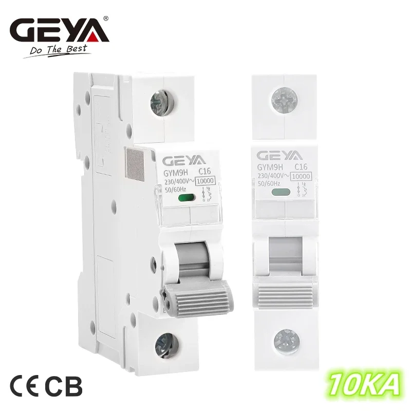 GEYA GYM9H 10KA MCB 6A 10A 16A 20A 25A 32A 40A 50A 63A 220V/400V Mini Circuit Breaker C Curve