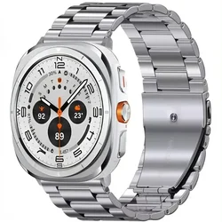 Premium Stainless Steel Metal Watchband Bracelet for Galaxy Watch Ultra 47mm (Silver)