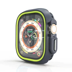 Durable PC+TPU Protective Cover for Apple Watch with Screen Protector (Black Yellow 01)