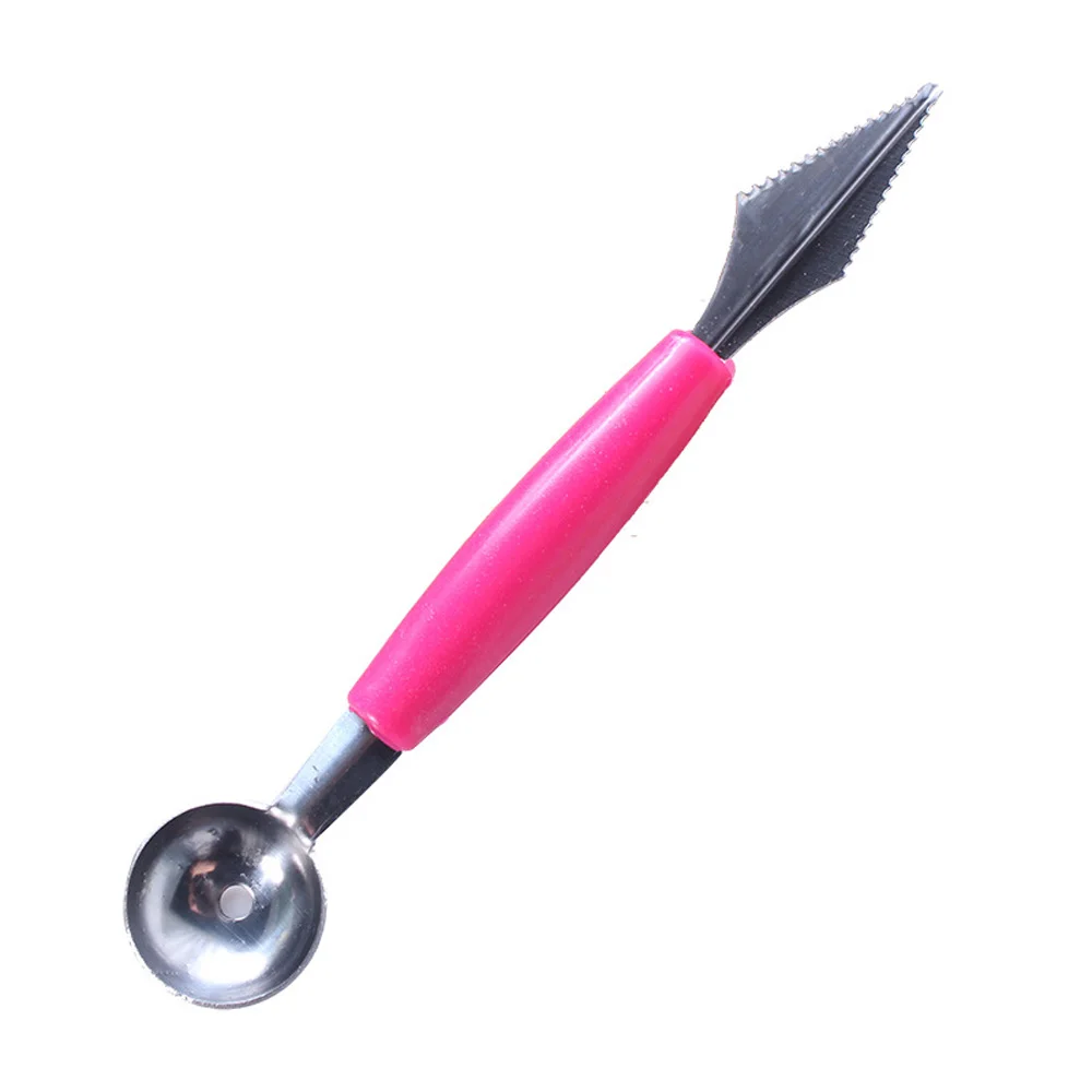 Double-Ended Stainless Steel Fruit Ball Digger 1Pcs Summer Watermelon Carving Knife 2 In 1 Melon Cutter Kitchen Gadget Supplies