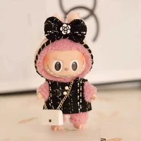 17cm Labubu Doll Clothes Advanced luxury design customization Heartbeat Macaron Labubu Doll Clothes Changing Light clothes 2