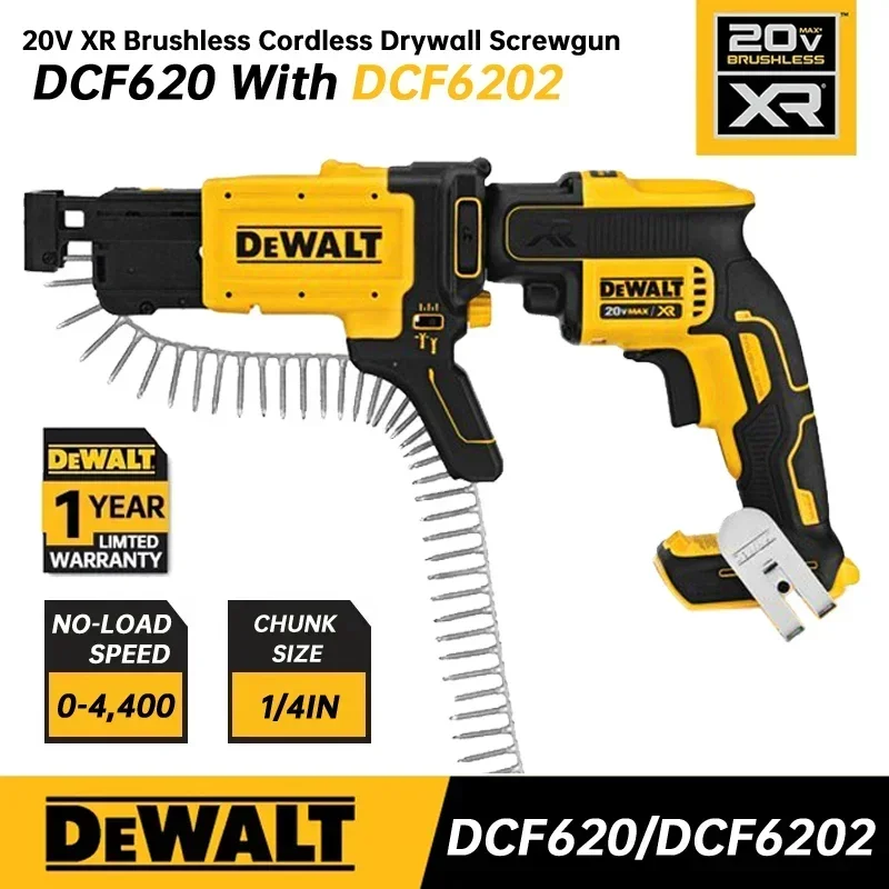 DEWALT DCF620 Drywall Screw Gun 20V Handheld Automatic Feeding