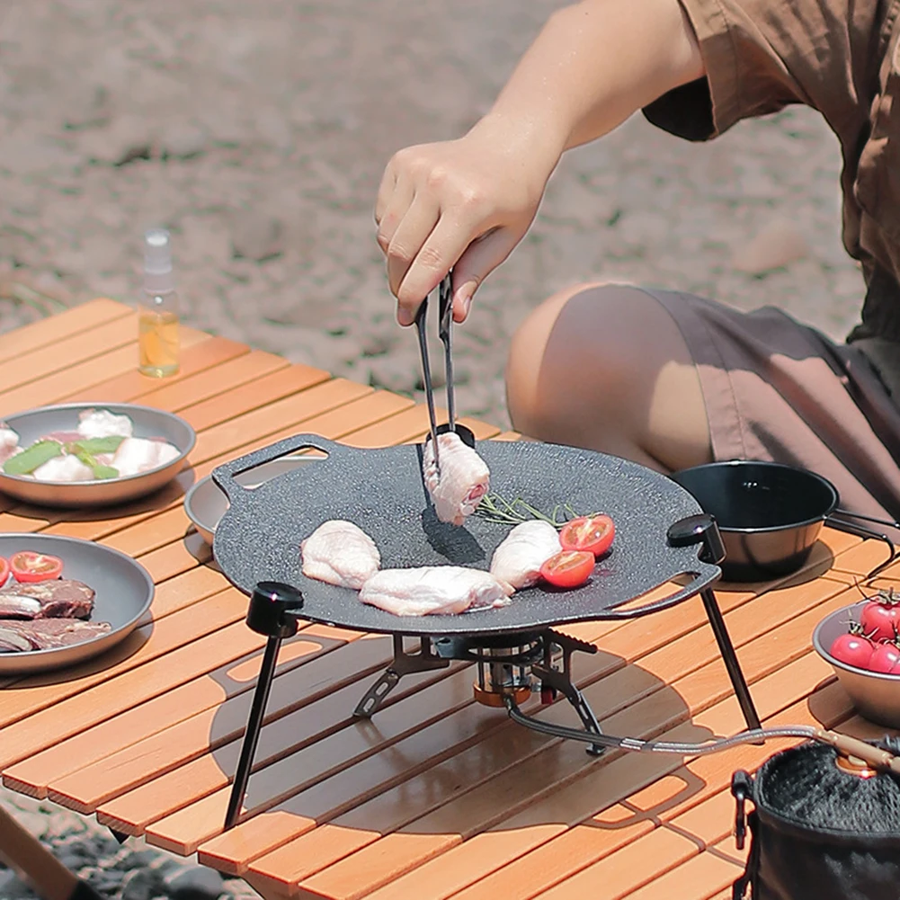 29/33/36cm Grill Induction Cooker Adjustable Bracket Non-stick Barbecue Plate Multi-Purpose Skillet Tray Fry Pans Picnic