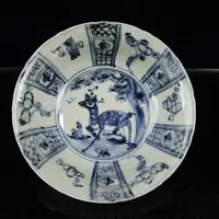 Chinese Old Porcelain Blue And white Floral Pattern plates 1