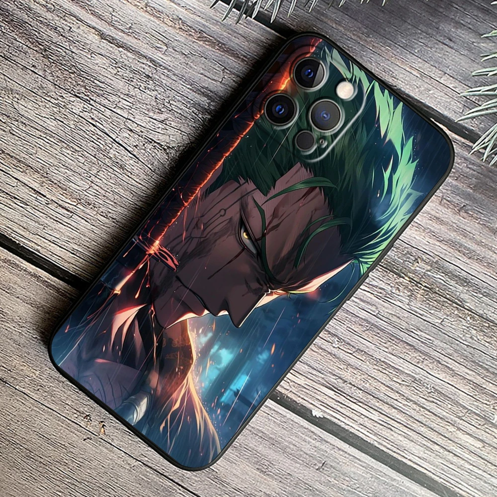 thumbnail image 1 of Z-zoro Anime One P-Piece para iPhone, Funda negra para teléfono, 15, 14, 13, 12, 11, XS, XR, X, 8, 7, SE Pro, Max Plus, Mini, 1 of 5