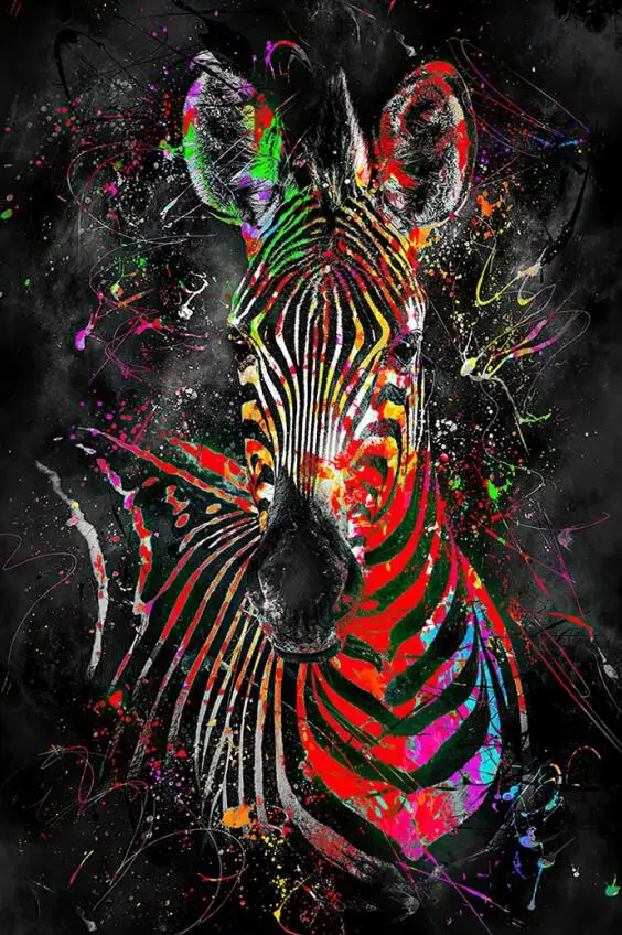 Poster Leinwand Tiger Kunst Für Abstrakte Malerei Graffiti Bunte Und Drucke Wand Lion Aquarell Raum Tiere Dekoration