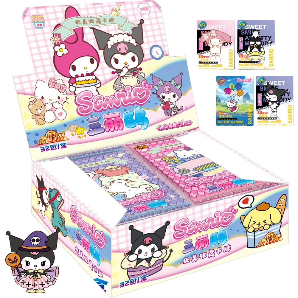 

Genuine Sanrio Card For Children Hello Kitty My Melody Kuromi Pom Pom Purin Cinnamoroll Limited Game Collection Card Kids Gifts