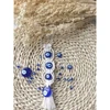 Macrame Wall Hanging Handmade Tapestry Nazar Decoration Turkish Evil Eye Keychain Pendant for Home Car Rearview Mirror  Gift 5