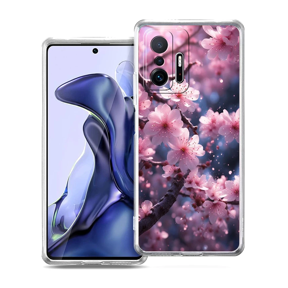 Pflaumen blüte Handy hülle für Xiaomi Mi Poco F3 x3 x4 GT NFC M3 M4 11 Ultra 12 11x 11i Pro Lite 5g Soft Transparent Cover Capas – Detail 1