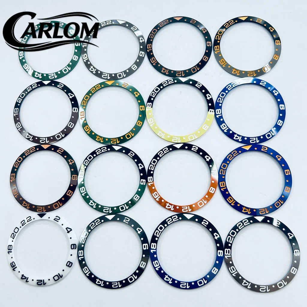 Multicolor GMT Aluminum/Ceramic Sloping Bezel Insert for 40mm Watch Case - Premium Watch Accessory