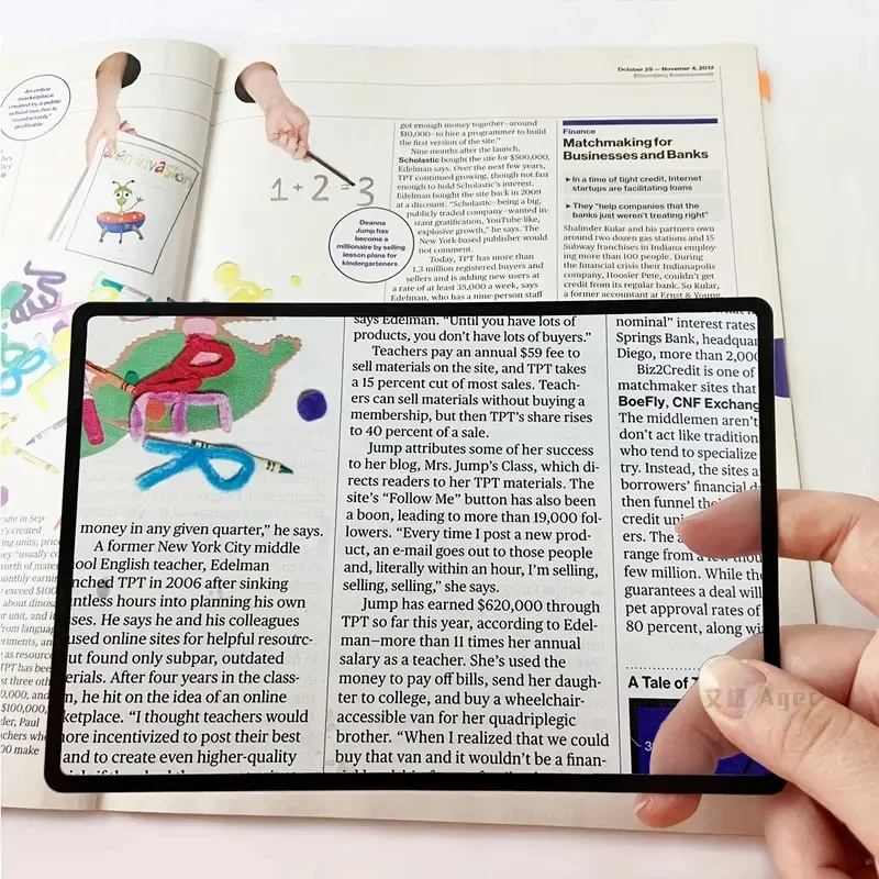 Magnifying Glass 3X Ultra-Thin Card Reading PVC Magnifying Glass Large Area For The Elderly 180X120MM