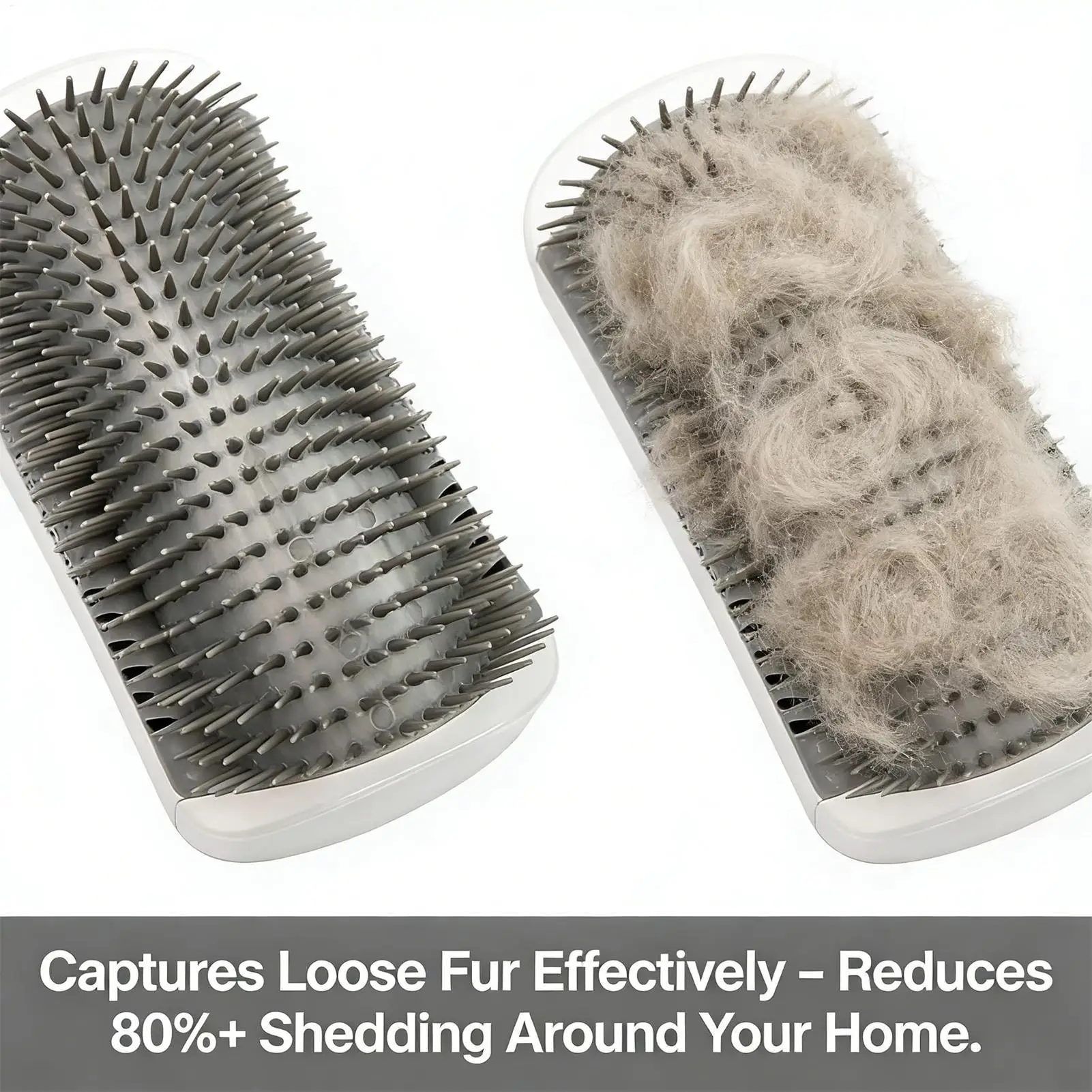 Wall-Mounted Self-Cleaning Pet Grooming Brush