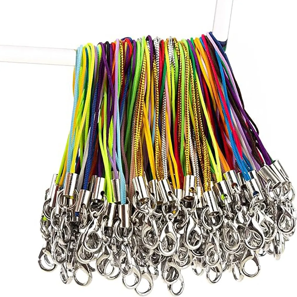 50 stücke Schwarz Strap Charm Cord Lanyard Lariat Strap Cords Hummer Verschluss Seil Schlüsselanhänger Haken Mobile Set Charms Schmuck Zubehör – Detail 4