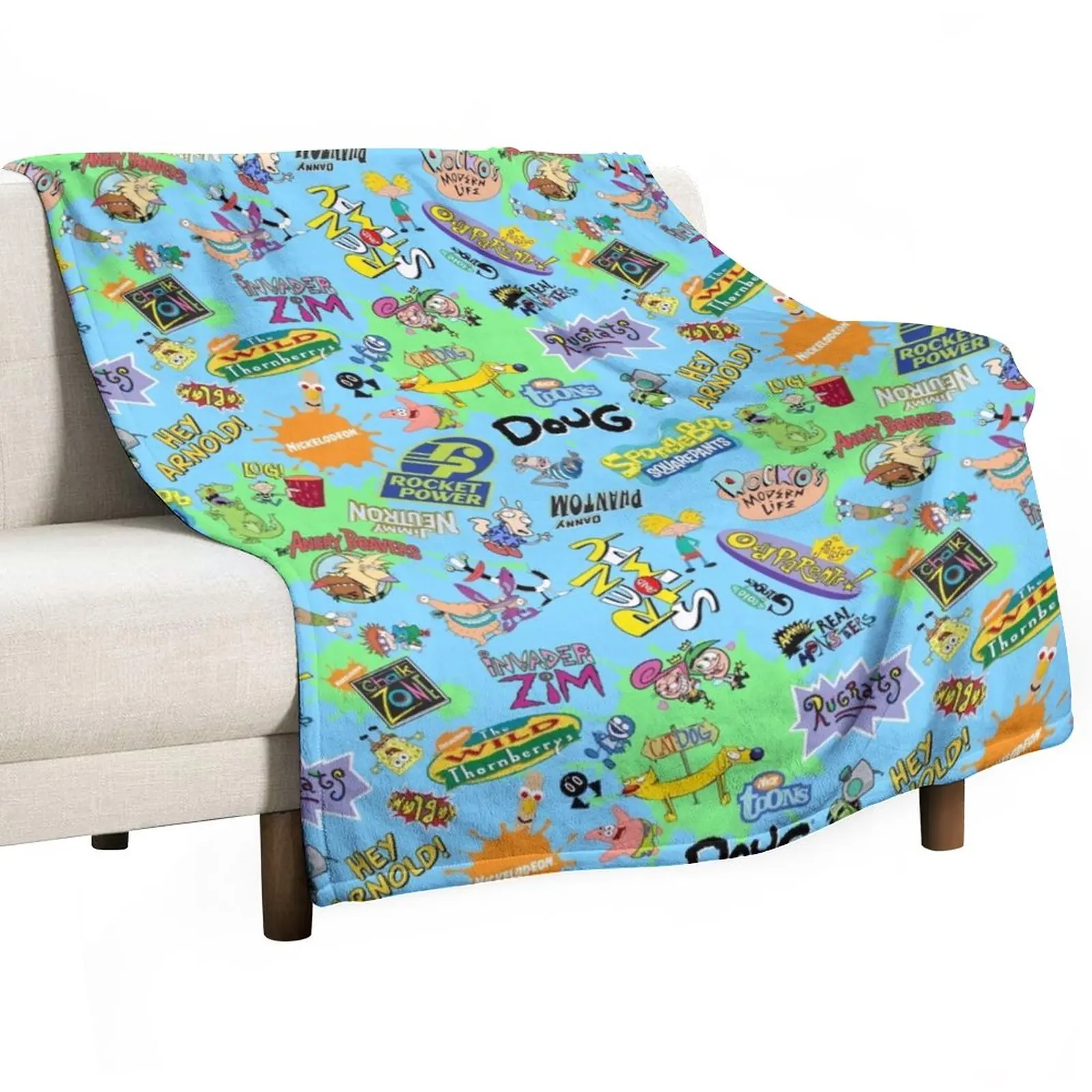

Nicktoons Hawaiian Print-a-Palooza! Throw Blanket Softest Blanket Blankets For Sofas