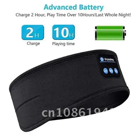

Comfortable Ultra-thin Wireless Headphones Bluetooth Sports Headband Built-in Sleep Music Blindfold With Mic Sleep headset