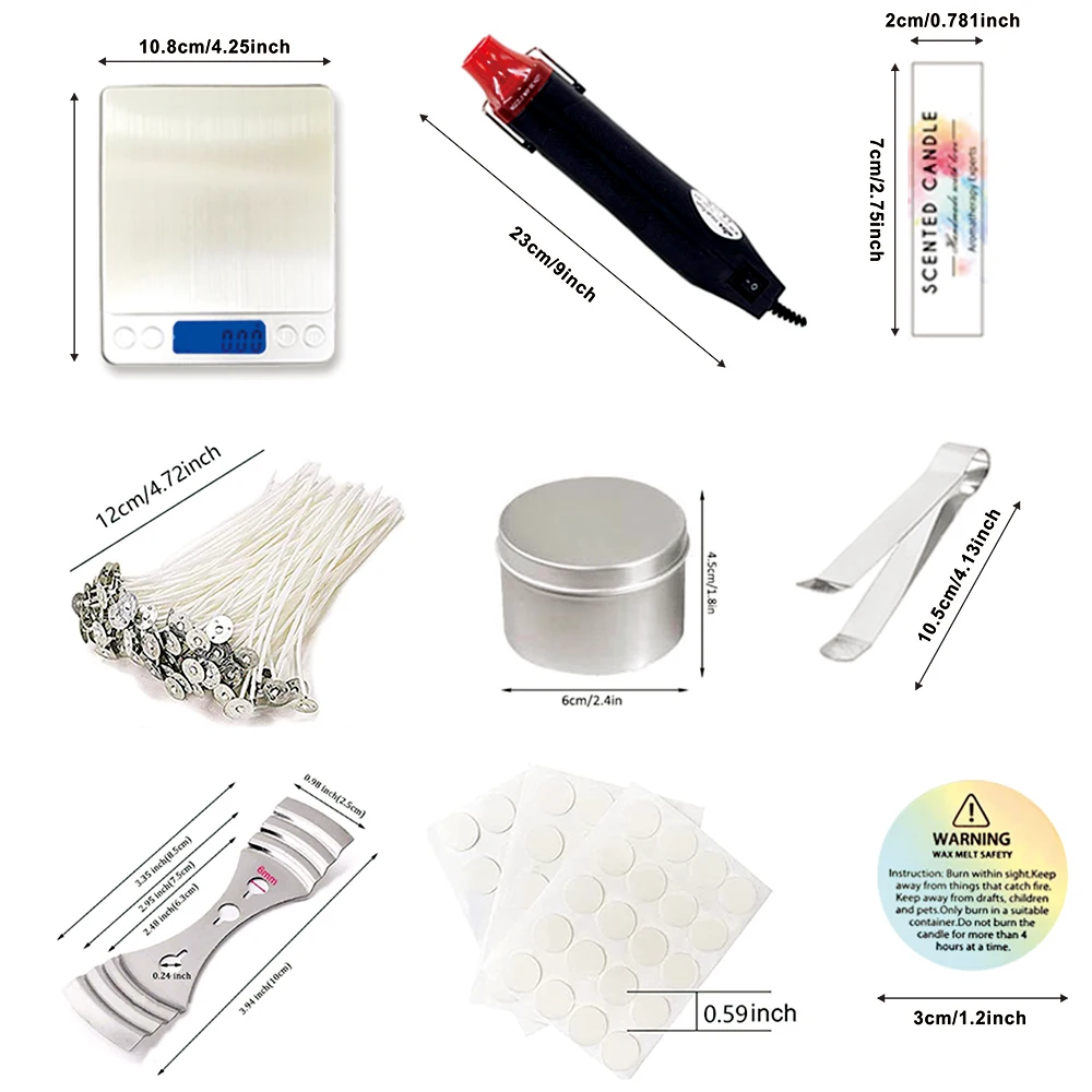 Description Picture 5 of itemCandle Making Kit Pouring Pot Wicks Stickers Candle Fixator Craft Tools DIY Handmade Aromatherapy Wax Candles Making Tools Sets