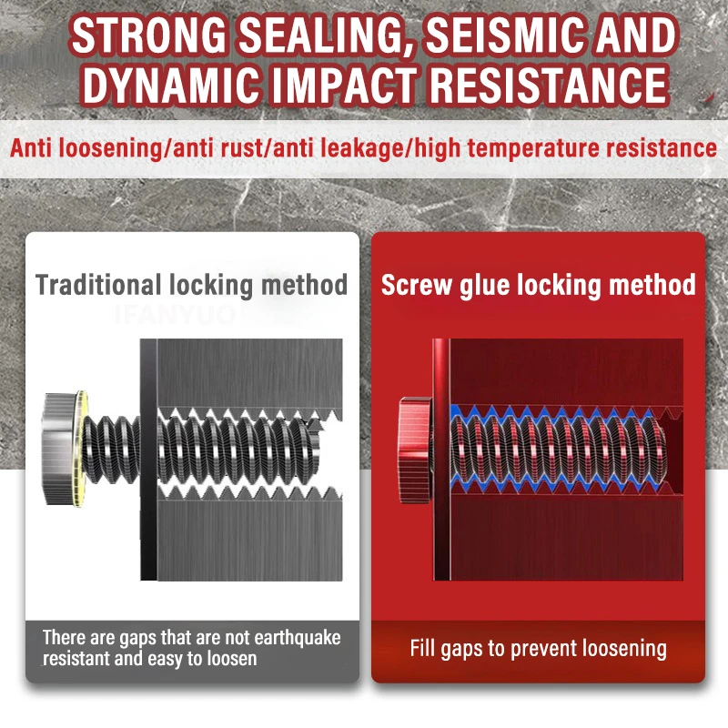 Screw Glue 243 Anti Loosening Fastener Anaerobic Glue 271 Thread Lock Sliding Wire Seal Low Strength High-temperature Resistant