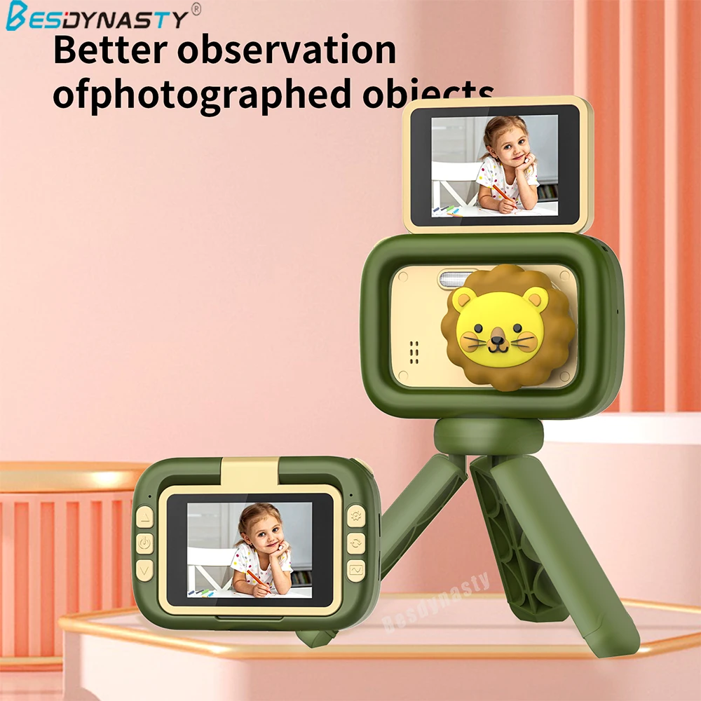 D1 New Kids Camera Portable Tripod Micro Dual Camera 4800 HD Pixels Selfie Carmera Birthday Gift For Children