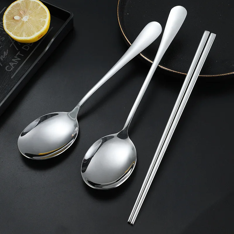 Description Picture 4 of itemStainless Steel Serving Spoon and Fork Chopsticks Cutlery Sets for Buffet Long Handle Home Dinnerware Tableware Kitchen Utensils