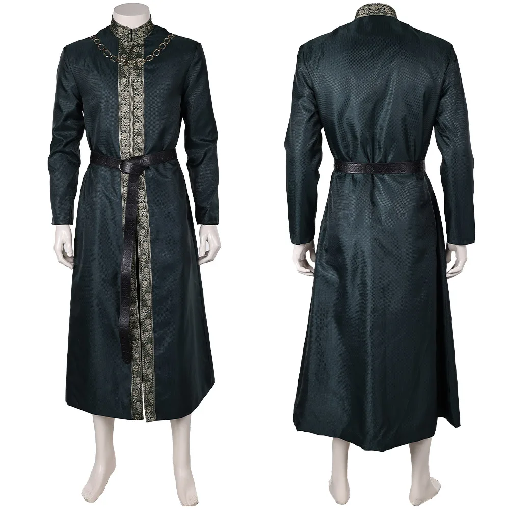 thumbnail image 1 of Disfraz de rey Aegon Targaryen para hombre adulto, disfraz medieval, túnica, cinturón, trajes de fantasía, traje de carnaval de Halloween, 1 of 5