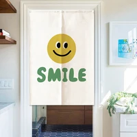 Cartoon Smiling Face Printing Door Curtain Kitchen Entrance Drapes Living Room Partition Hanging Curtains Cabinet Short Curtain 2