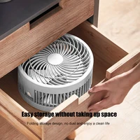 Ventilateur de Refroidissement Portable, Télescopique, Silencieux, Rechargeable par USB, Pliable, 4 Vitesses Réglables, avec Télécommande, 7200mAh 2