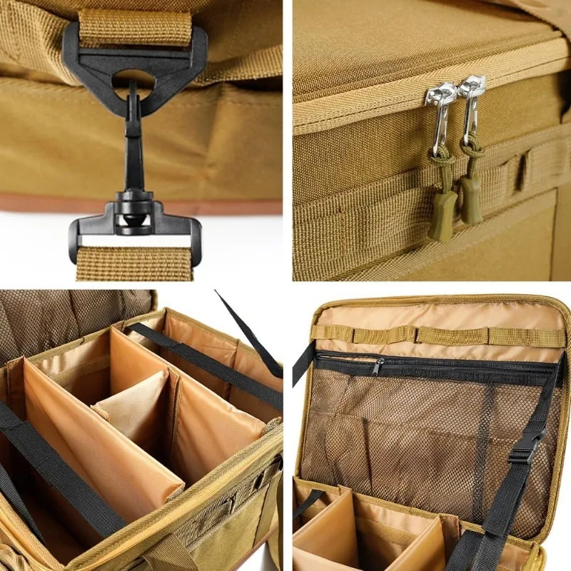 600D Camping Bag Large Capacity 30L 45L Black and Khaki Color Camping Storage Bag Portable Picnic BagOutdoor Accessories