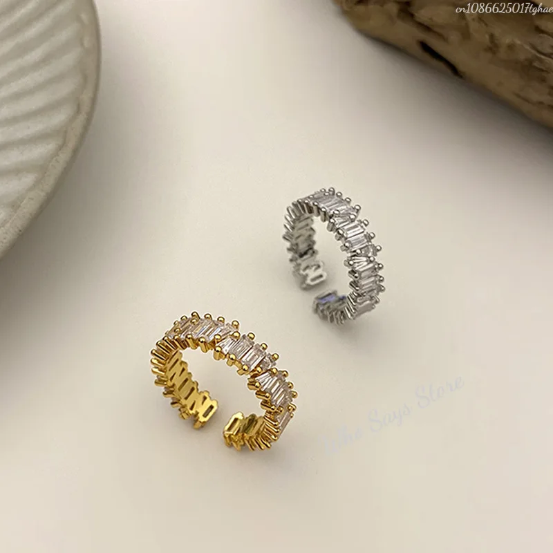 Stylish New Design Sparkling Zircon Rings for Women Elegant Party Jewelry Gift 1