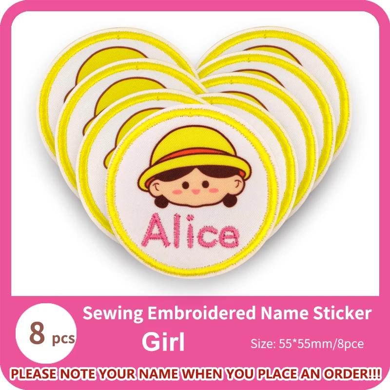 ALICIA USED EMBROIDERED VINTAGE SEW ON NAME PATCH TAGS ASSORTED COLORS