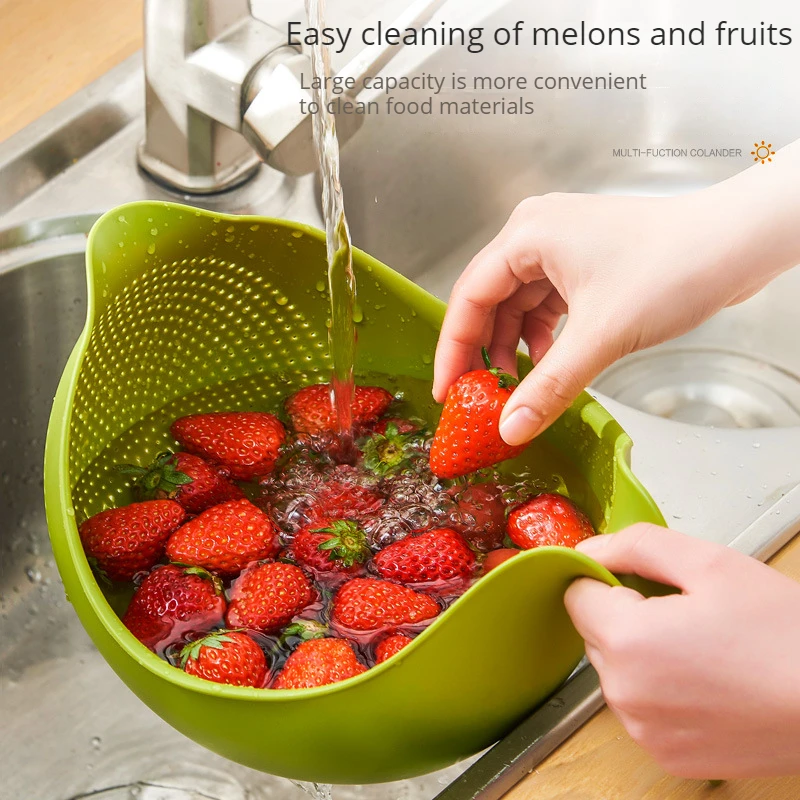 Kitchen drain basket wash rice basket household filter wash basin wash fruit basket living room fruit dish