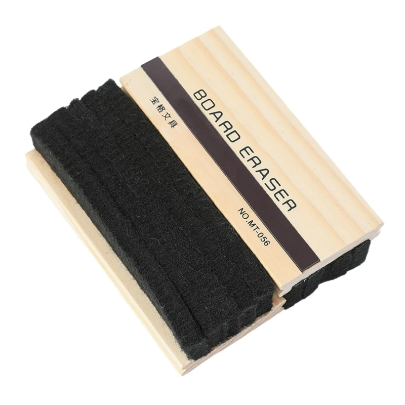 6Pcs Wool Felt Chalkboard Eraser Wood Chalkboard Eraser Dustless Cleaner for Office School Blackboard