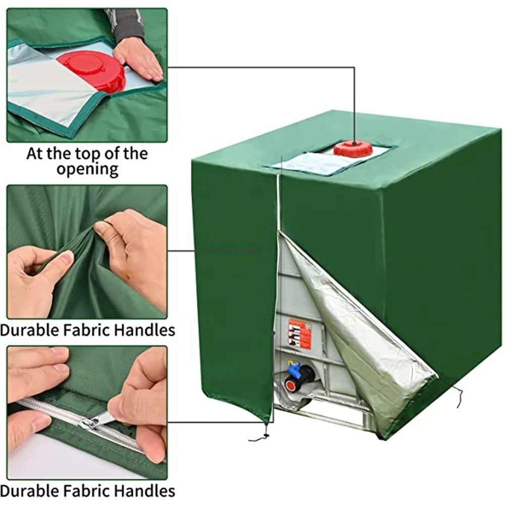 Water Tank Cover 210D Oxford Cloth UV Protection rainwater tank garden box IBC container