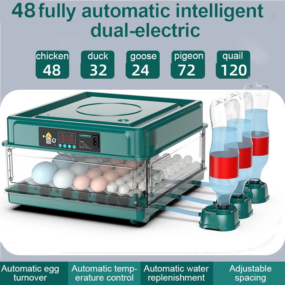 48 Eggs Incubator With Drawer Type Mini Egg Incubator With Automatic Water Ionic Waterbed Replenishment And Temperature Contro egg incubator