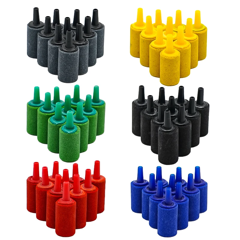 2/5/10pcs Aquarium Cylinder Shape Air Stone Mineral Bubbles Release Fish Tank Punp Airstone Aeration Aerator Accessories 2