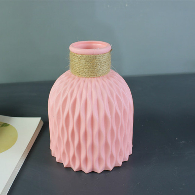 Flower Vase Imitation Ceramic Flower Pot Decoration Desktop Plastic Vase Flower Arrangement Nordic Style Home Decoration