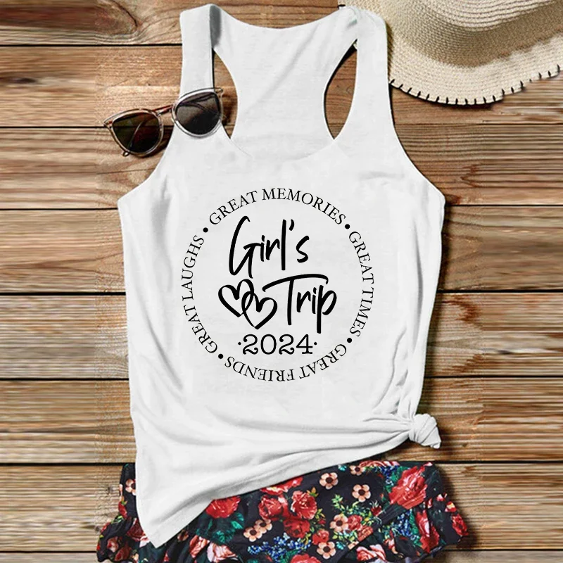

Girls Trip 2024 White Top Girls Vacation 2024 Women Clothing Trip Summer Women Tops Girls Vacation Outfit m