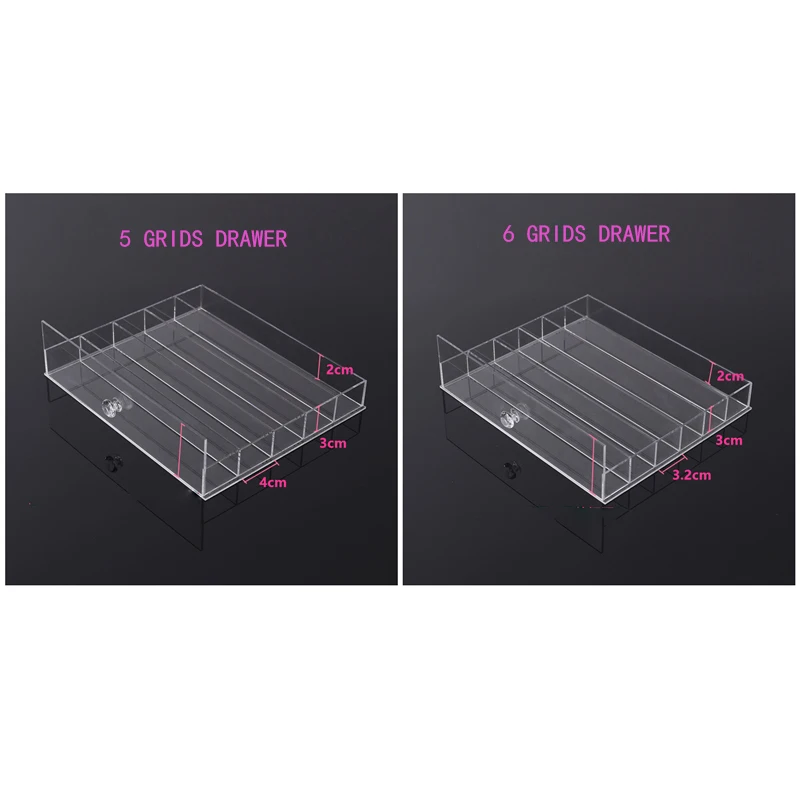 Luxury Colorful Acrylic Cosmetics Holder Drawer Cabinet Dustproof Storage Box Organizer Eye Shadow Lipstick Powder Air Cushion 6