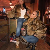 MAOMAOKONG Super Hot Winter Women Luxury Thick Real Raccoon Fur Coat Natural Fox Fur Jacket Plus Size Furry Jackets Female Vest 2
